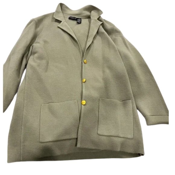 Liz Claiborne green wool coat size medium - Picture 2 of 4